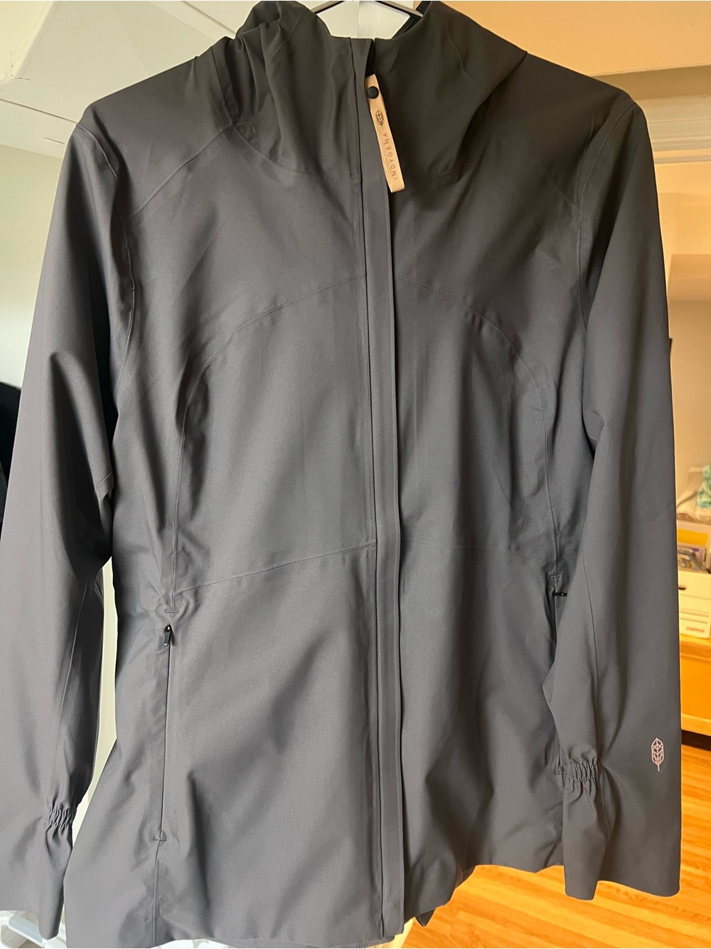 INDYGENA Women’s Charcoal Hooded Rain Jacket Windbreaker XL